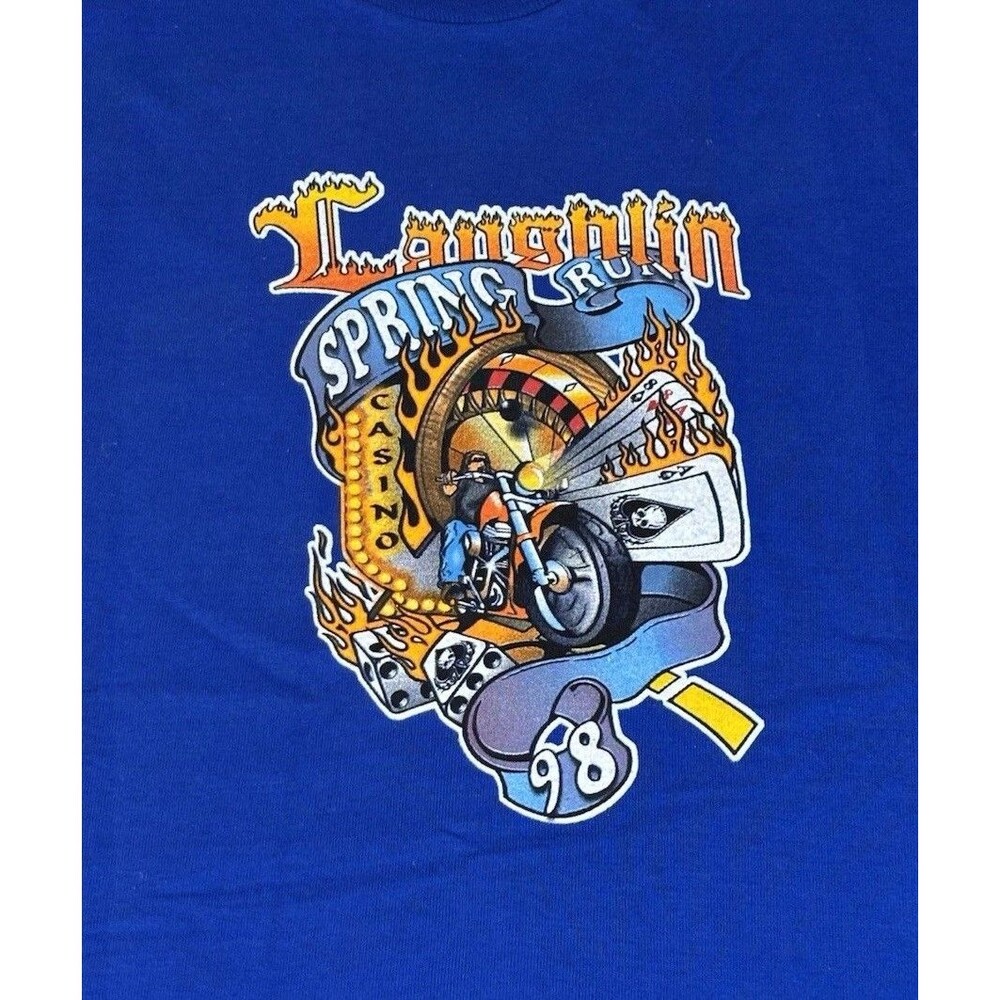 VTG 98 Laughlin Spring Run Motorcycle Rally 2Sided USA Made Single Stitch Tee XL